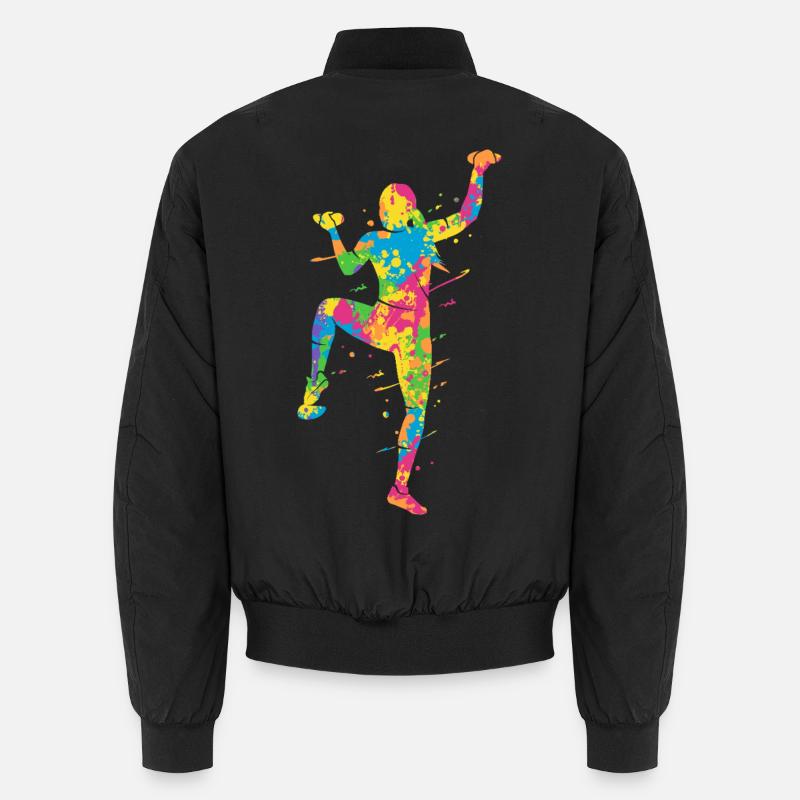Bouldern Bunt Kletterer Mädchen Berge Klettern - Unisex Bomberjacke - Schwarz