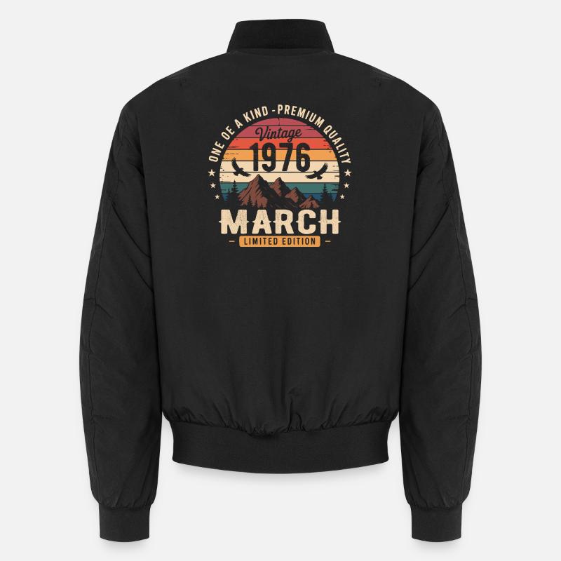 März 1976 50-jähriges Jubiläumsgeschenk März 1976 Unisex Bomberjacke