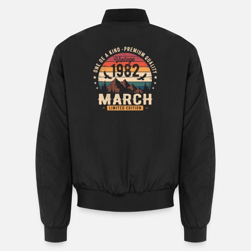 März 1982 44. Jubiläumsgeschenk März 1982 Unisex Bomberjacke
