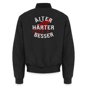 Älter, Härter, Besser - Unisex Bomberjacke - Schwarz - Hinten - AI Model Male 185 light (185cm)