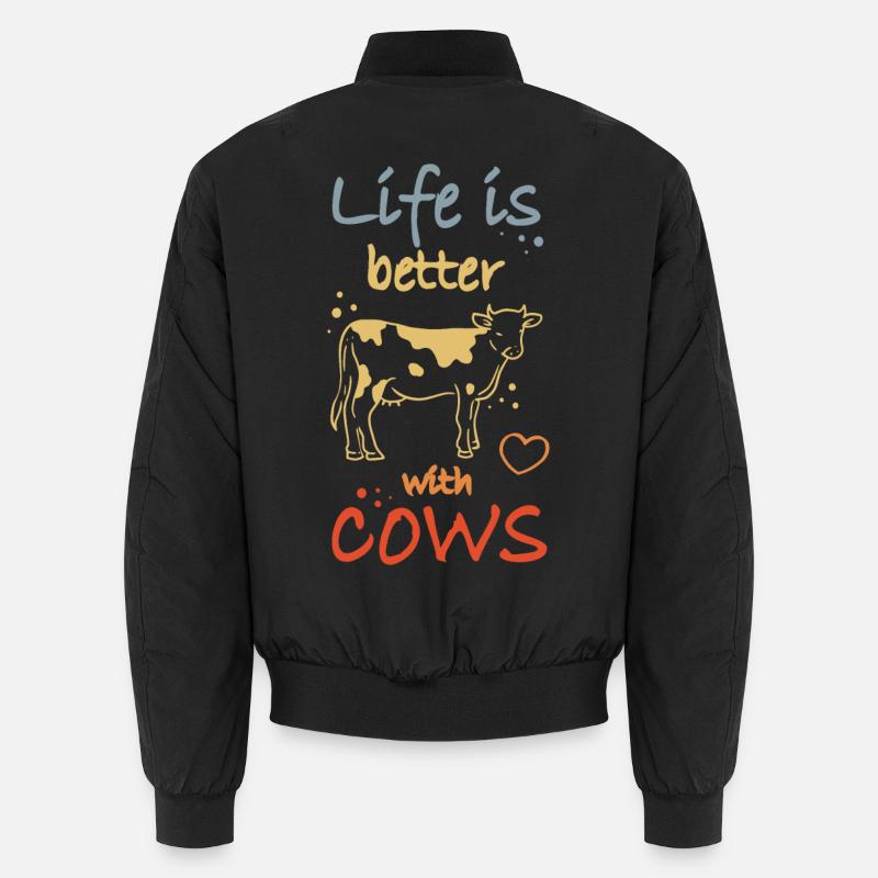 Amoureux des vaches - Bomber unisexe - noir