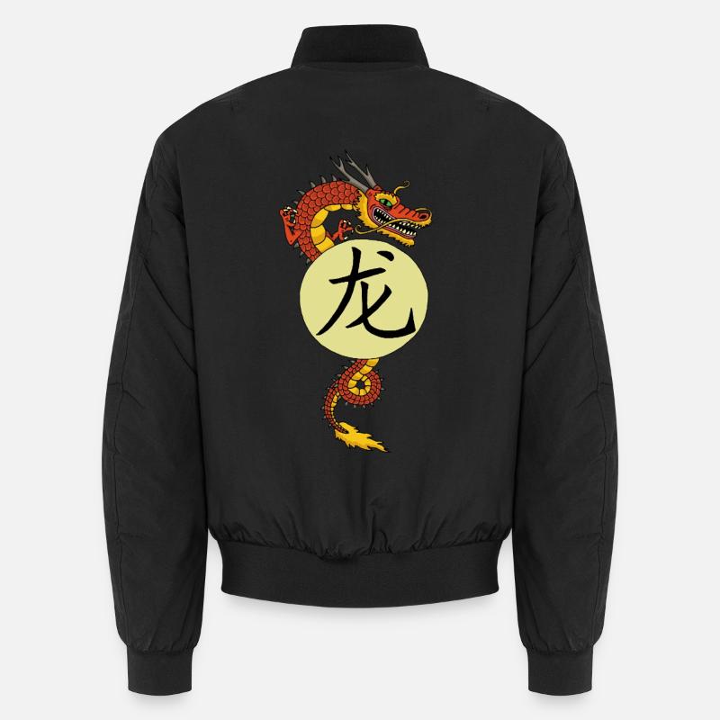 Chinesischer Roter Drache - Unisex Bomberjacke - Schwarz