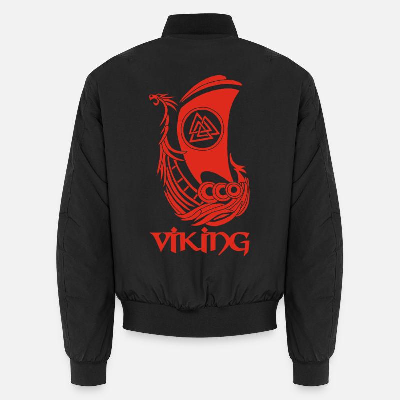 Bateau viking rouge - Bomber unisexe - noir