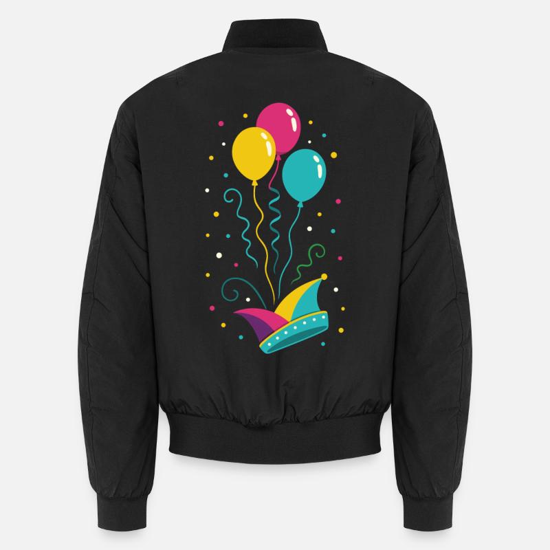 Karneval Narrenkappe mit Ballons & Konfetti Unisex Bomberjacke
