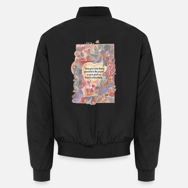 Deeply rooted in the now - Unisex Bomber Jacket - black