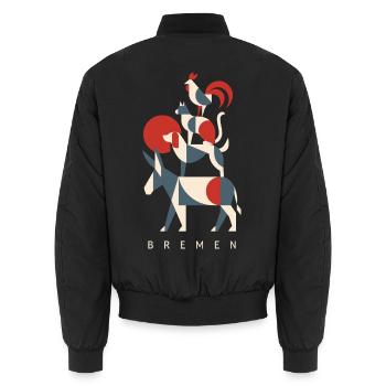 Bremer Stadtmusikanten Bremen Geometric Shapes - Unisex Bomberjacke - Schwarz - Hinten - AI Model Male 185 light (185cm)