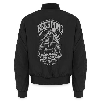 Beer Pong - Unisex Bomberjacke - Schwarz - Hinten - AI Model Male 185 light (185cm)