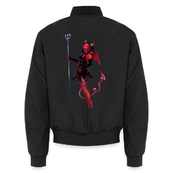 Crimson Devil Verführerin - Unisex Bomberjacke - Schwarz - Hinten - AI Model Male 185 light (185cm)