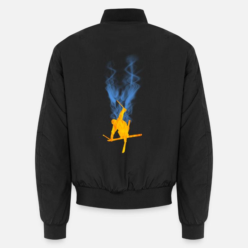 Freestyle ski flame - Unisex Bomber Jacket - black