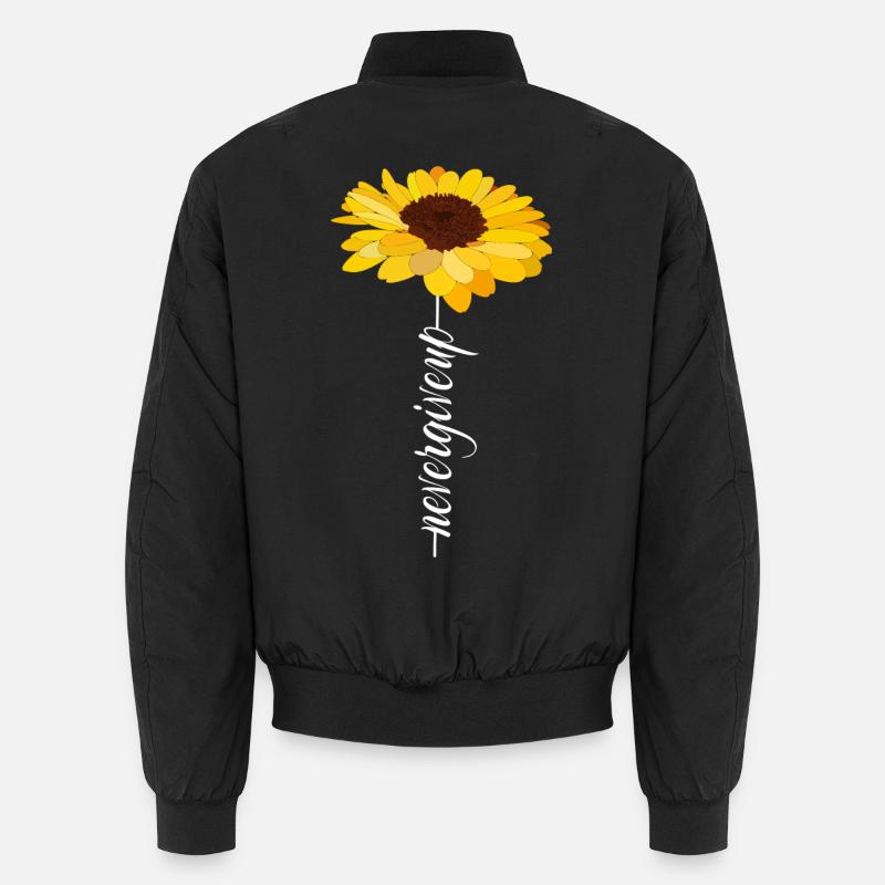 never give up - Unisex Bomber Jacket - black
