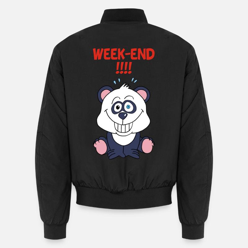 Panda am Wochenende Unisex Bomberjacke