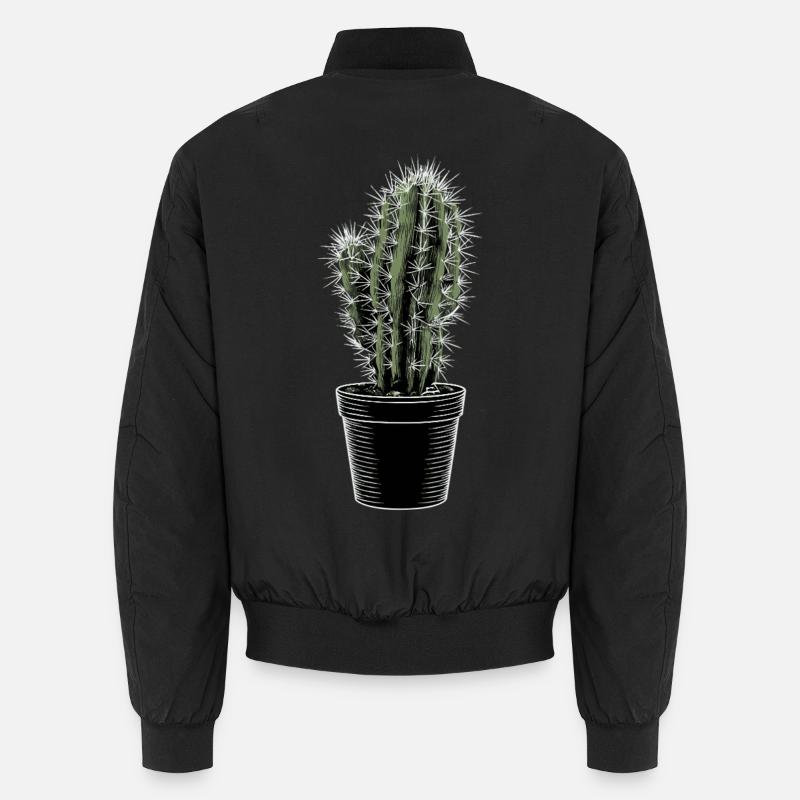 Cactus in black pot - Unisex Bomber Jacket - black