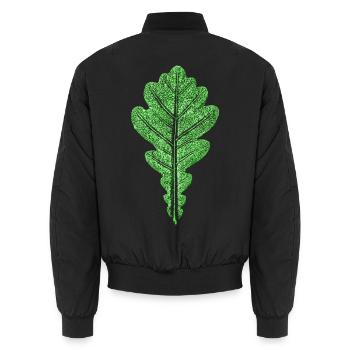 Eichenblatt / Blatt der Eiche - Botanisch - Unisex Bomberjacke - Schwarz - Hinten - AI Model Male 185 light (185cm)
