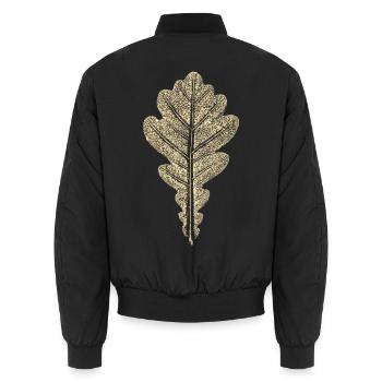 Eichenblatt - Unisex Bomberjacke - Schwarz - Hinten - AI Model Male 185 light (185cm)