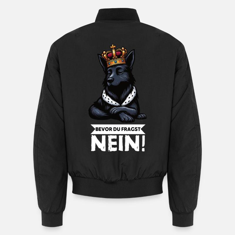 Bevor Du Fragst Schwarzer Schäferhund Schäferhunde Unisex Bomberjacke