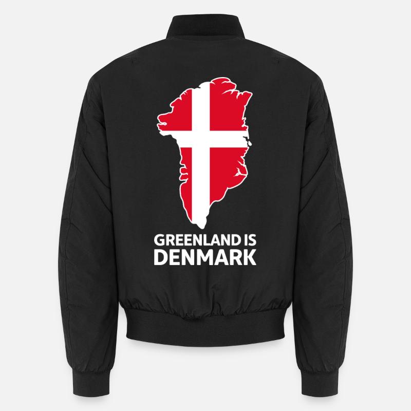 Carte du drapeau Groenland-Danemark - Bomber unisexe - noir