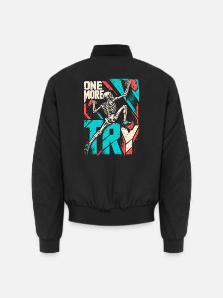 Bouldern Skelett One More Try - Unisex Bomberjacke - Schwarz