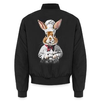 Chef Rabbit - Unisex Bomberjacke - Schwarz - Hinten - AI Model Male 185 light (185cm)