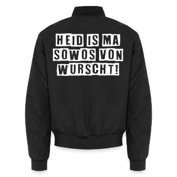 HEID IS MA SOWOS VON WURSCHT! - Unisex Bomberjacke - Schwarz - Hinten - AI Model Male 185 light (185cm)