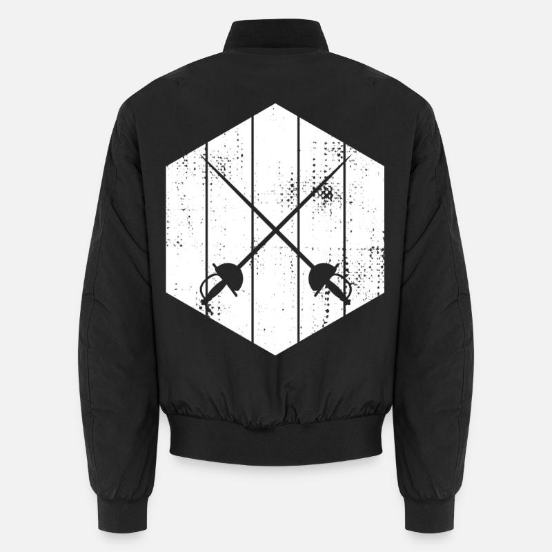 Fechter Schwerter Skizze Unisex Bomberjacke