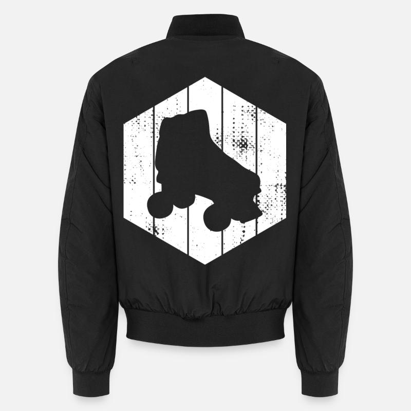 Roller Skates Sketch - Unisex Bomber Jacket - black