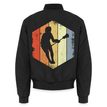 Joueurs de crosse vintage - Bomber unisexe - noir - Dos - AI Model Male 185 light (185cm)