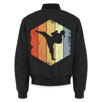 Dessin de fille de karaté - Bomber unisexe - noir - Dos - AI Model Male 185 light (185cm)