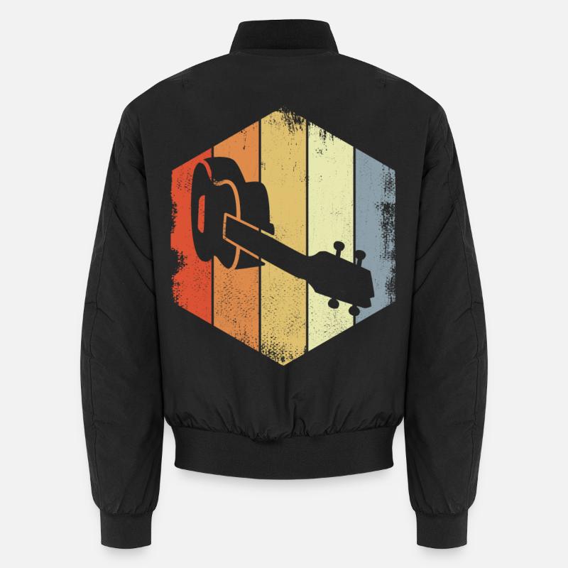Vintage Ukulele Drawing Unisex Bomber Jacket