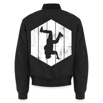 Breakdancer Drawing - Unisex Bomber Jacket - black - Back - AI Model Male 185 light (185cm)
