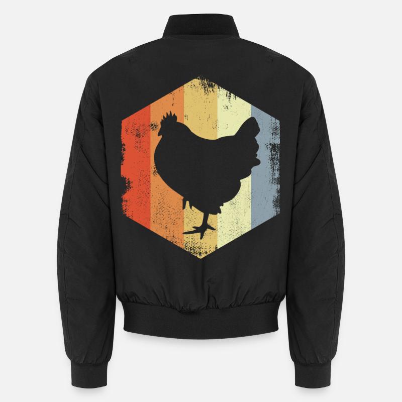 Vintage Huhn Unisex Bomberjacke