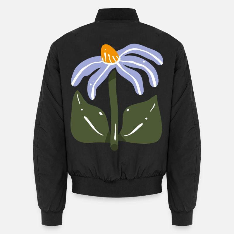 Stylized Wildflower - Unisex Bomber Jacket - black