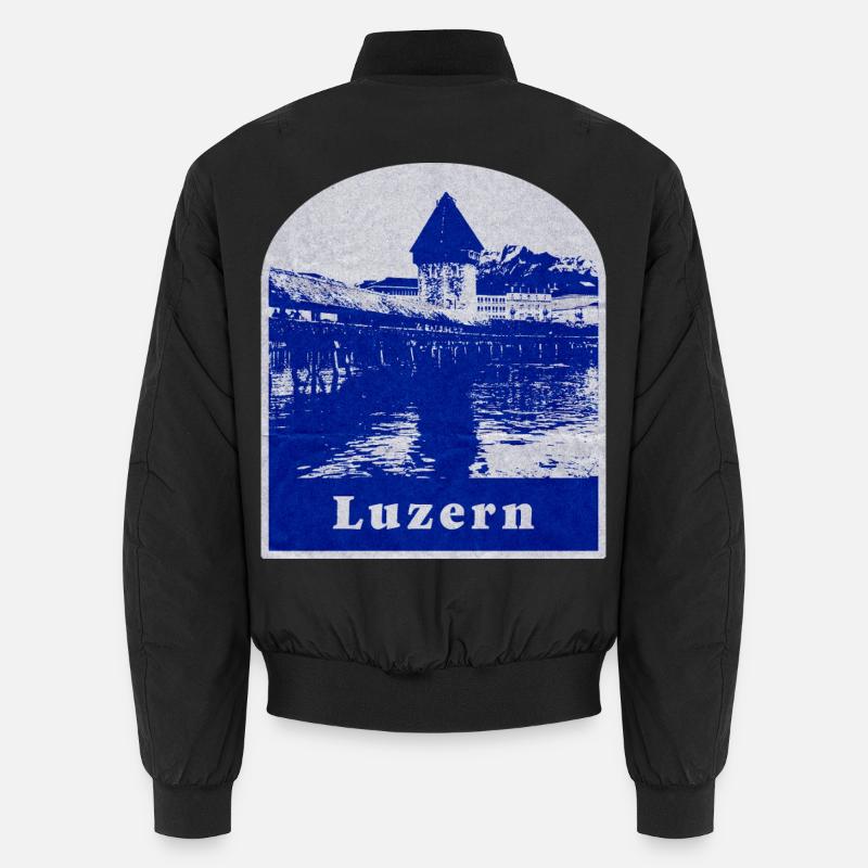 Lucerne Switzerland - Unisex Bomber Jacket - black