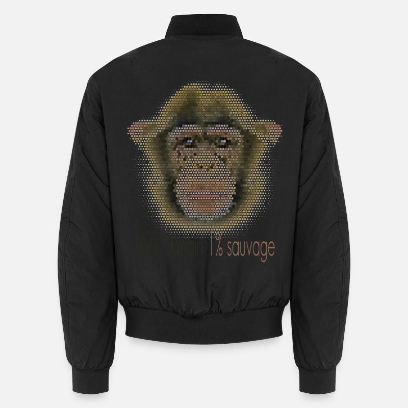 Visage de Chimpanzé – 99 % Humain 1 % Sauvage Bomber unisexe