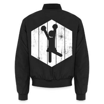 Funny Cheerleader Stick Figure - Unisex Bomber Jacket - black - Back - AI Model Male 185 light (185cm)