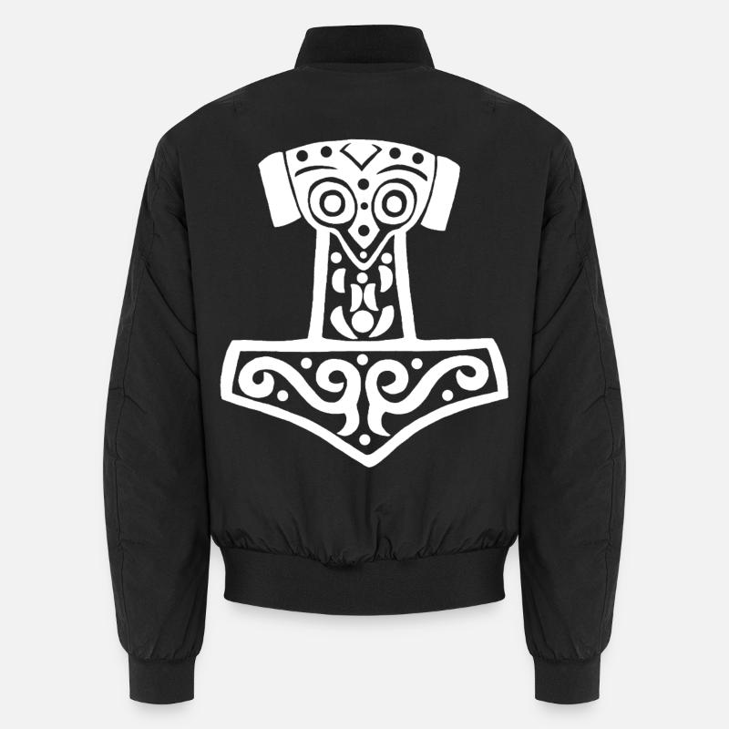 Thors Hammer (weiß) - Unisex Bomberjacke - Schwarz