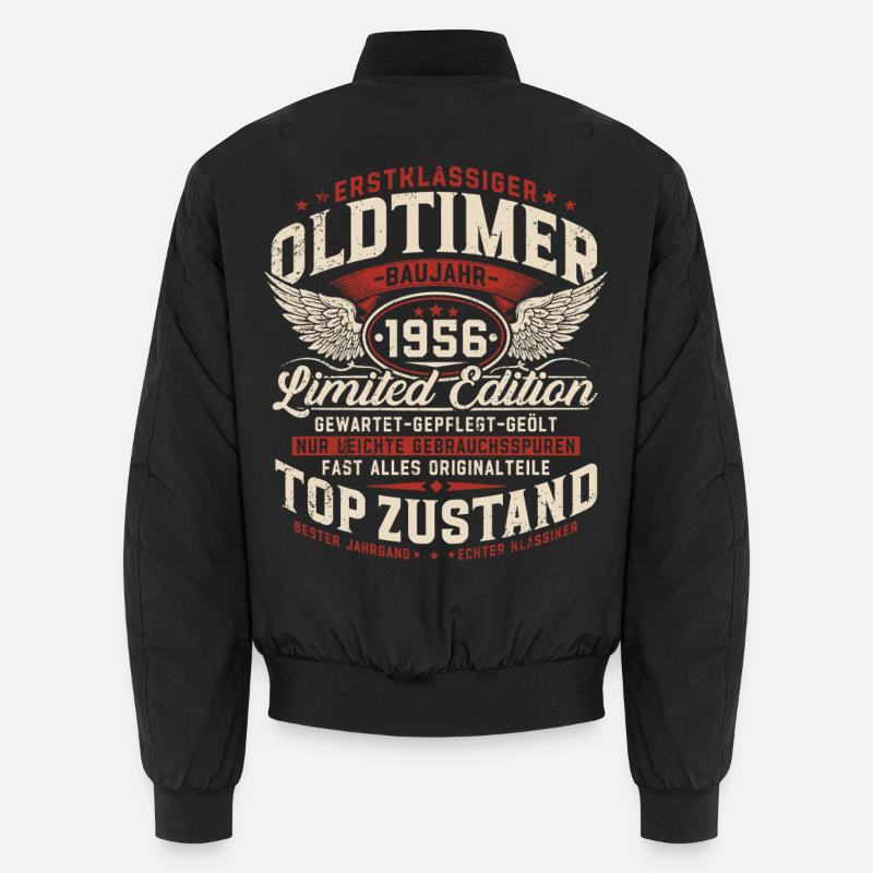 1956 Oldtimer 70 Geburtstag Geschenk Retro Unisex Bomberjacke