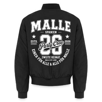Malle 2026 Party Crew Zweite Heimat - Unisex Bomberjacke - Schwarz - Hinten - AI Model Male 185 light (185cm)