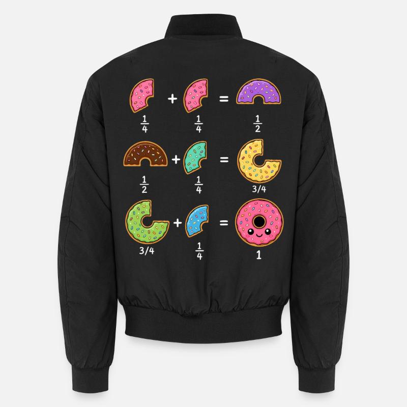 Donut Fractions Math Learning with Humor Unisex Bomber Jacket
