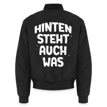 Lustiger Spruch - Witziges Humor T-Shirt - Unisex Bomberjacke - Schwarz - Hinten - AI Model Male 185 light (185cm)