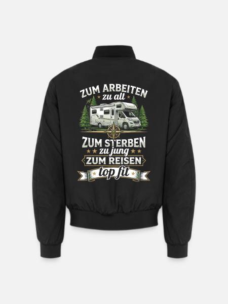 Rentner Wohnmobil - Lustiges Camping Opa T-Shirt - Unisex Bomberjacke - Schwarz