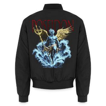 Poseidons gefallener Engel - Unisex Bomberjacke - Schwarz - Hinten - AI Model Male 185 light (185cm)
