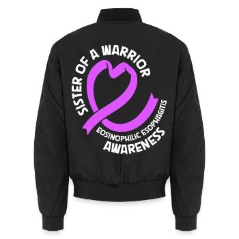 Schwester eines Kriegers - EOE Mut - Unisex Bomberjacke - Schwarz - Hinten - AI Model Male 185 light (185cm)