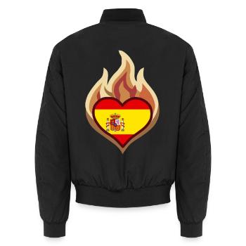 Spain Heart on Fire - Unisex Bomberjacke - Schwarz - Hinten - AI Model Male 185 light (185cm)