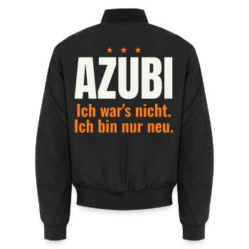 Azubi – Ich war's nicht (dunkle Shirts) - Unisex Bomberjacke - Schwarz - Hinten - AI Model Male 185 light (185cm)