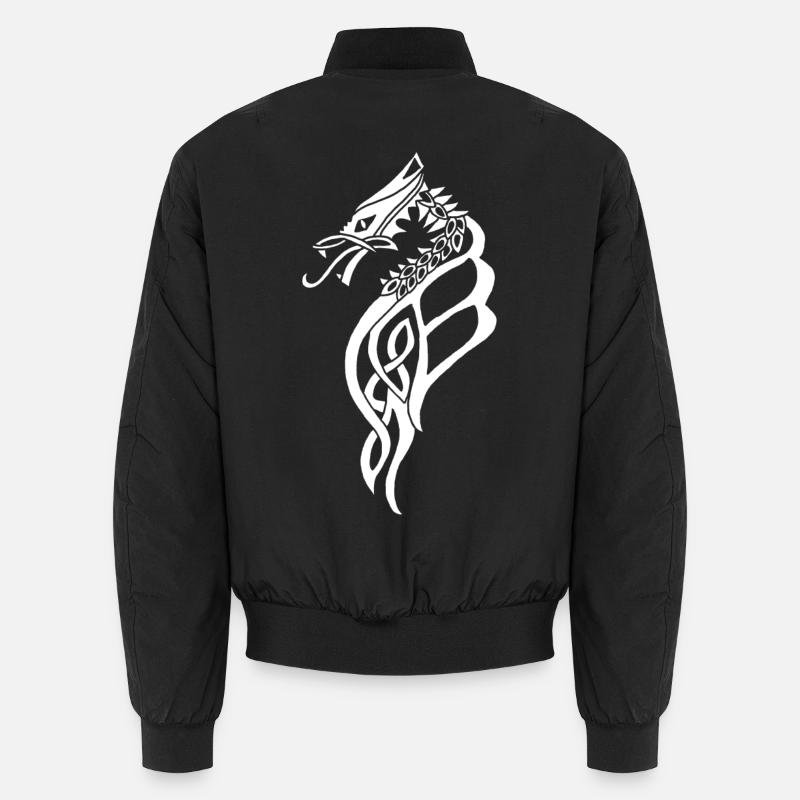 Great White Celtic Dragon Unisex Bomber Jacket