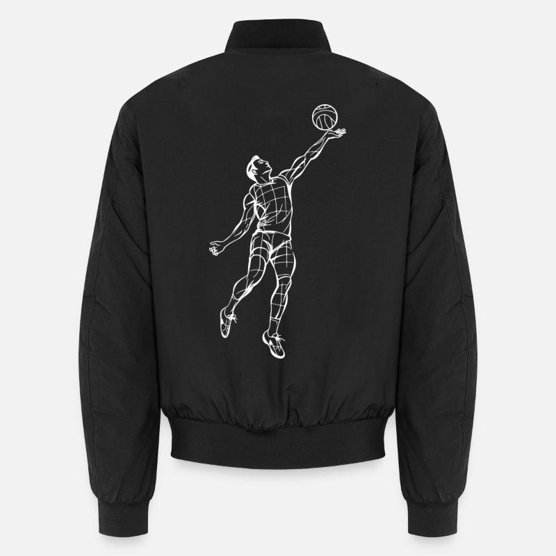 Volleyball Player Sketch - Unisex Bomber Jacket - black