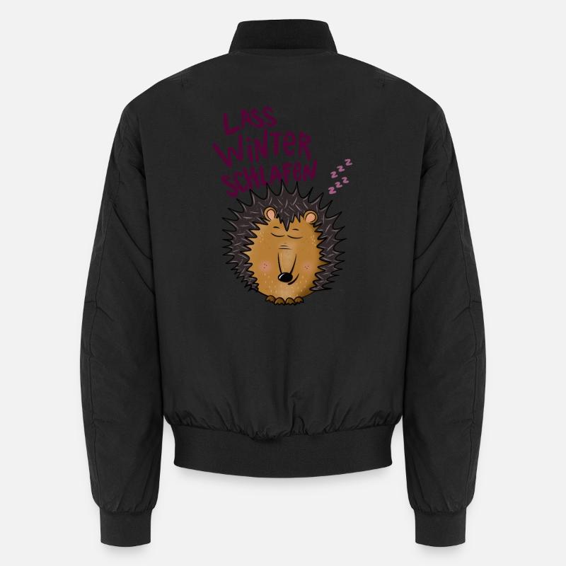 Hedgehogs in hibernation - Unisex Bomber Jacket - black