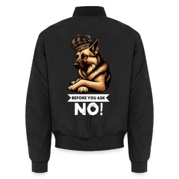 Before You Ask German Shepherd Shepherds - Unisex Bomber Jacket - black - Back - AI Model Male 185 light (185cm)