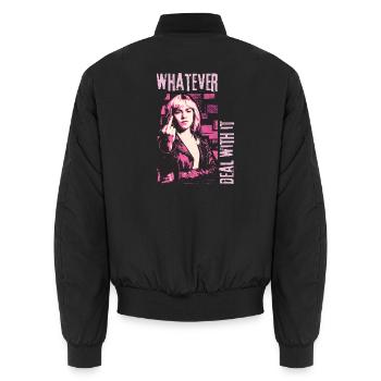 Whatever. Deal With It. | Grunge Statement - Unisex Bomberjacke - Schwarz - Hinten - AI Model Male 185 light (185cm)