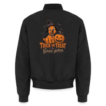 Halloween Kürbis-Gang - Unisex Bomberjacke - Schwarz - Hinten - AI Model Male 185 light (185cm)